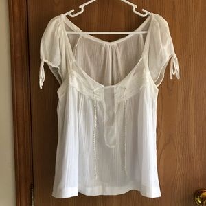 White Peasant Blouse - Sz Small
